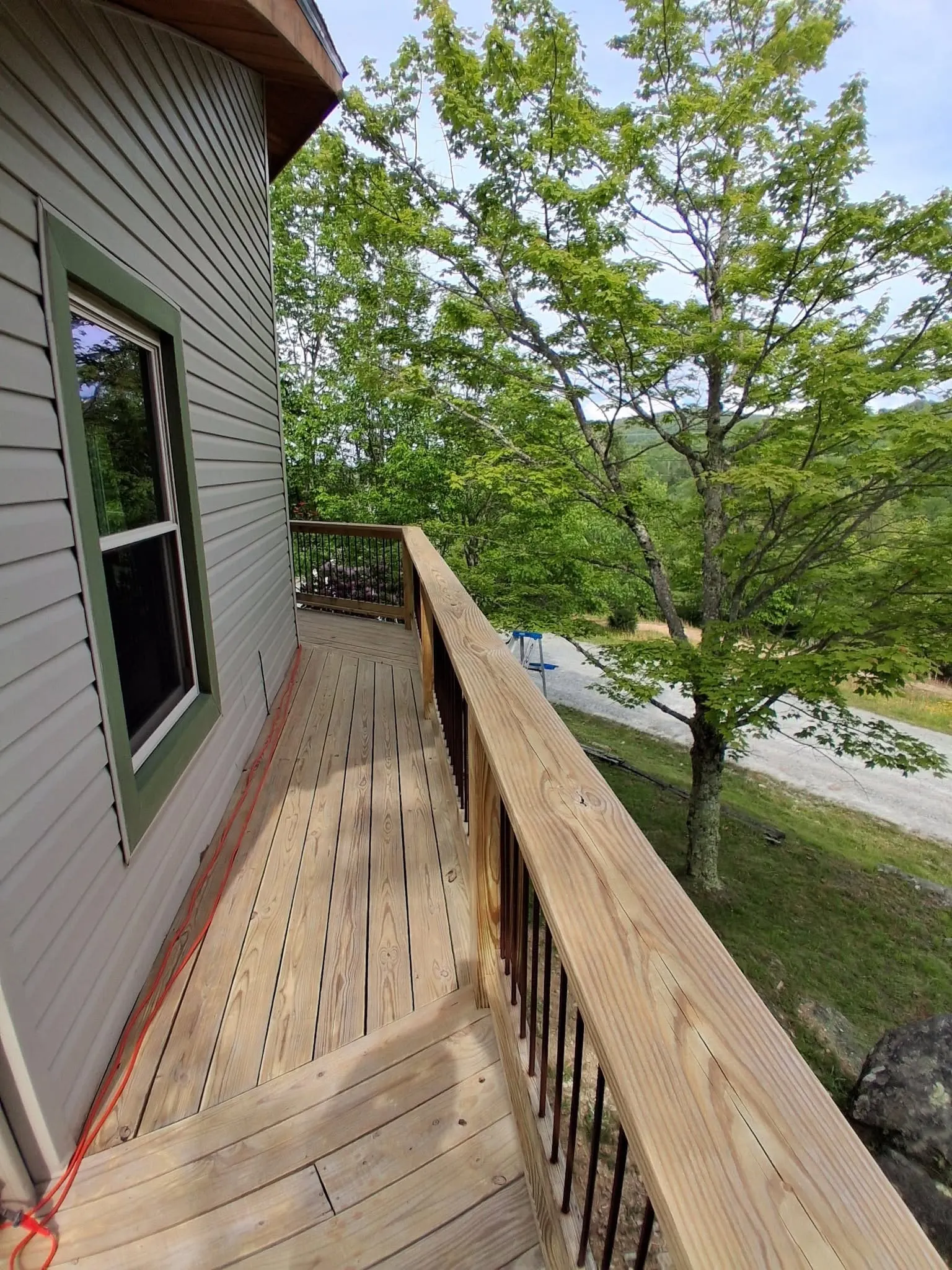 New unstained deck ramp before staining near Asheville NC