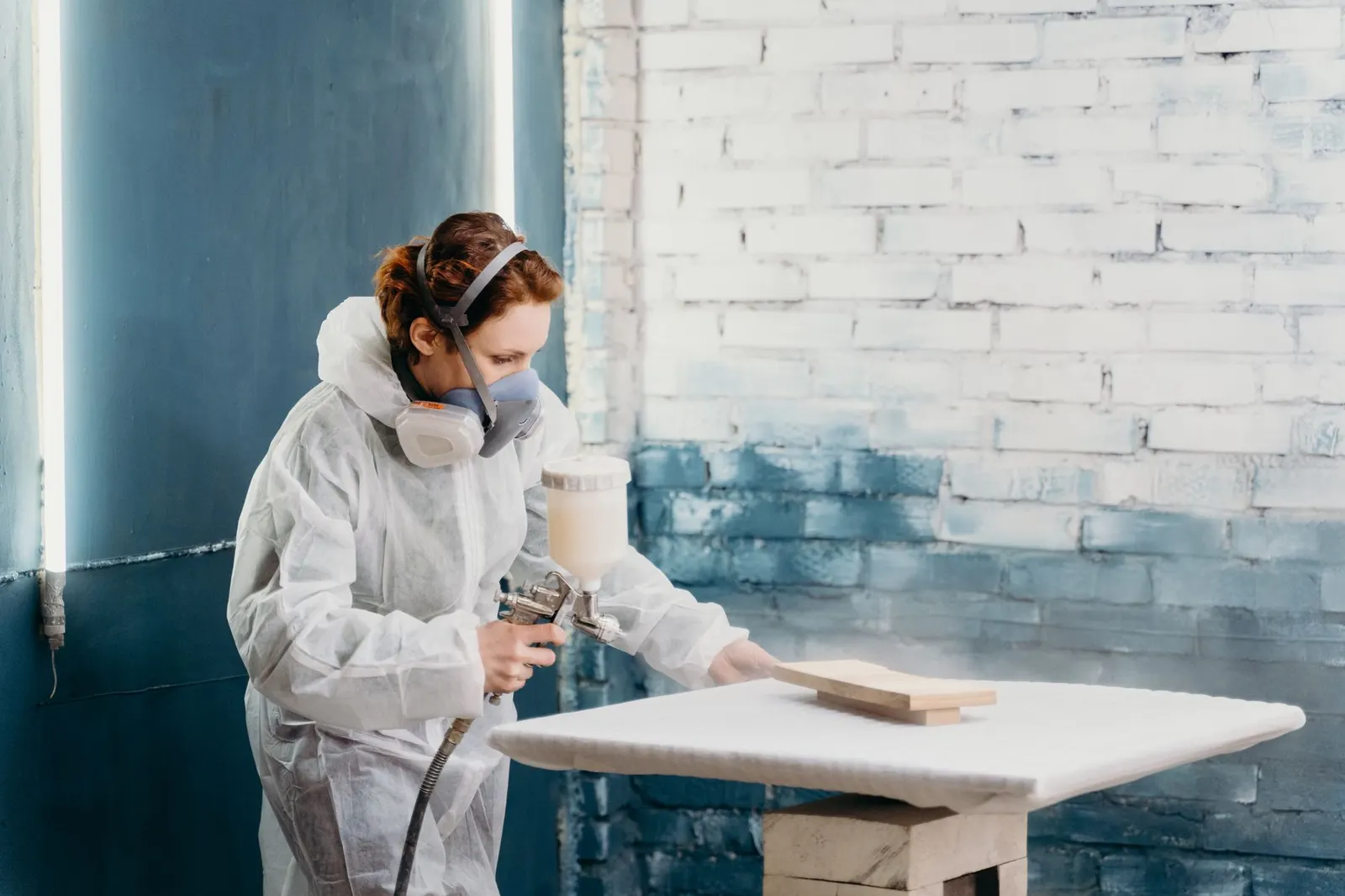 Cabinet refinishing and spray painting for a kitchen remodel